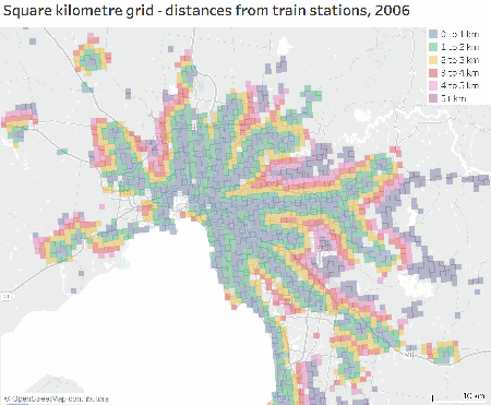 Melbourne grid distance from station 2