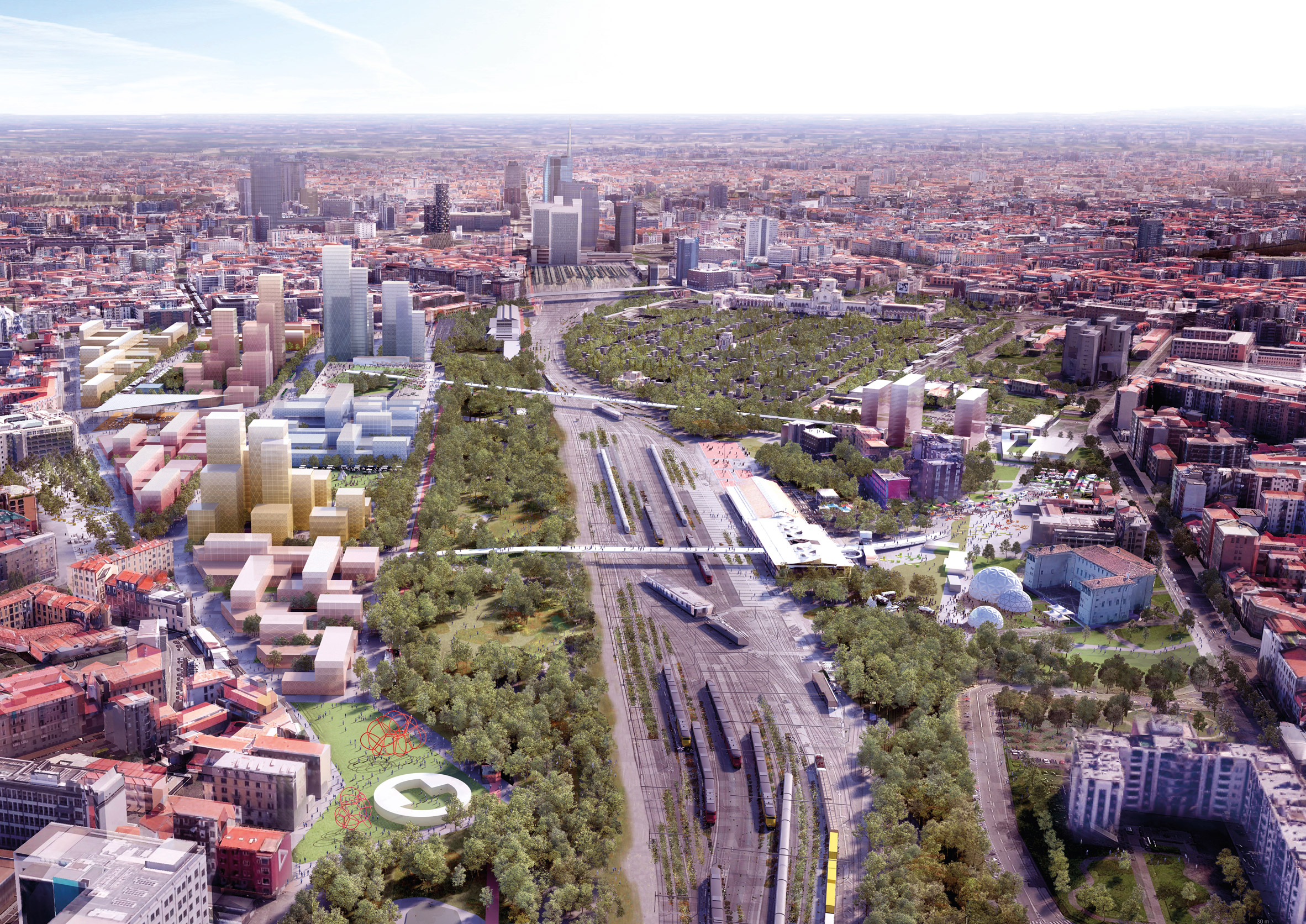 The Scalo Farini goods yard in the Agenti Climatici masterplan for Milan by OMA and Laboratorio Permanente