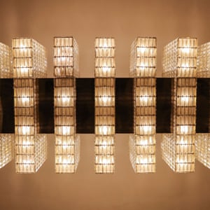A chandelier inside the Croatia saloon in the Palata Srbija building
