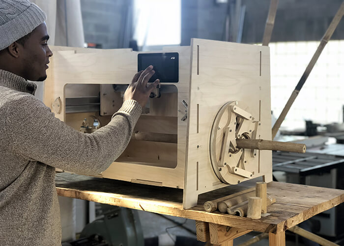 bamboo construction prototype milling machine