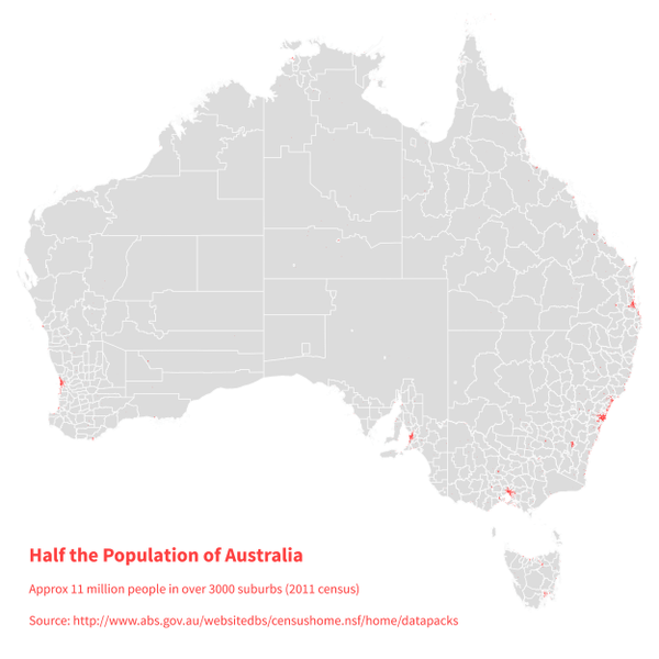 Australia's population mapped