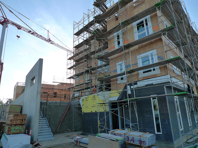 Affordable housing like this development under construction in Sacramento, CA is frequently funded through Low Income Housing Tax Credits. (Source: Mark Hogan)