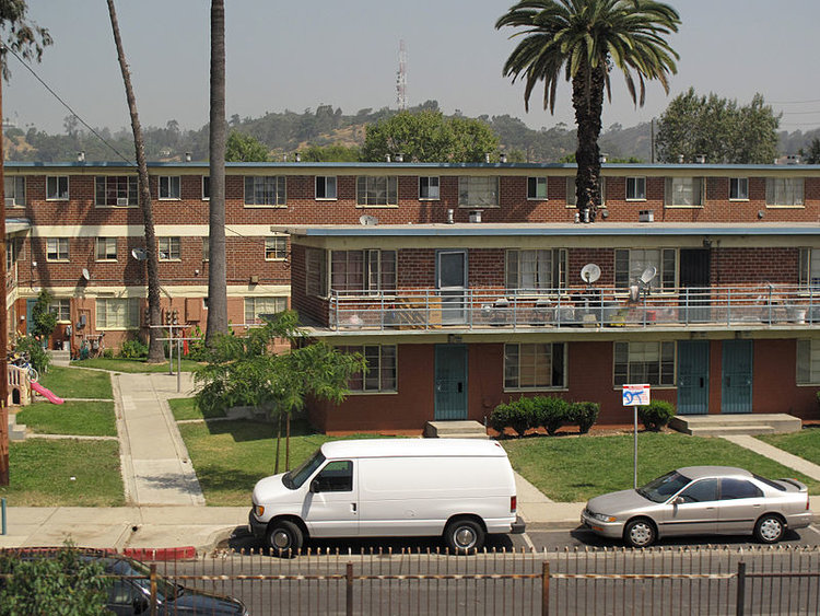Modest public housing apartments in Los Angeles (Source: downtowngal)