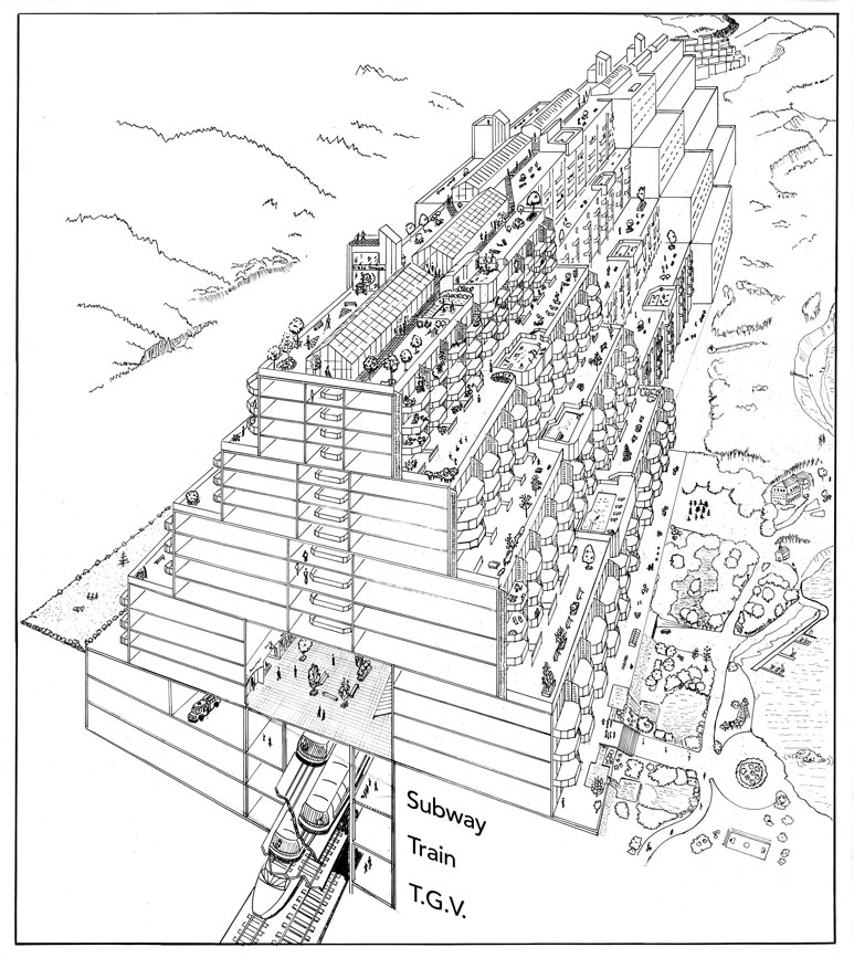 Linear City architecture by Gilles Gauthier