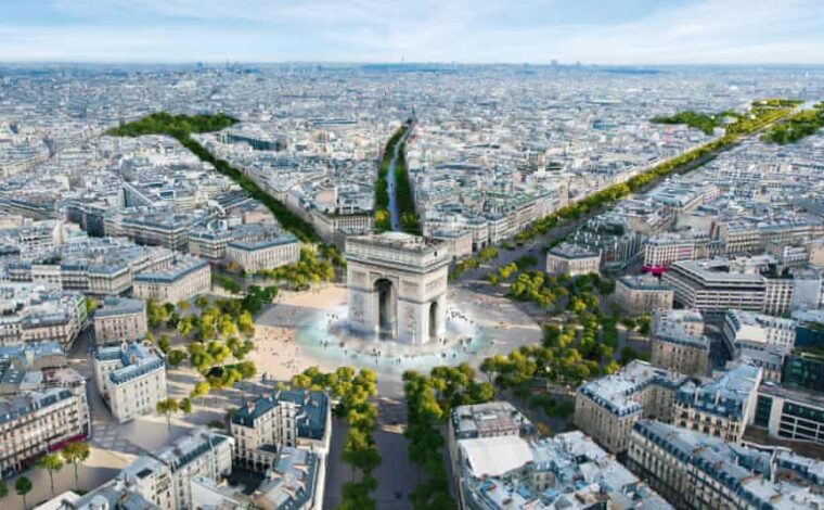 An image released by the architectural firm PCA-Stream showing the planned redevelopment of the Champs-Élysées