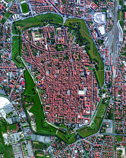 Lucca, Italy. Created by @overview. Source imagery: @maxartechnologies