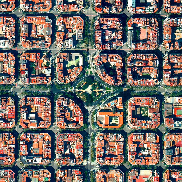 Barcelona, Spain. Created by @benjaminrgrant. Source imagery: @digitalglobe
